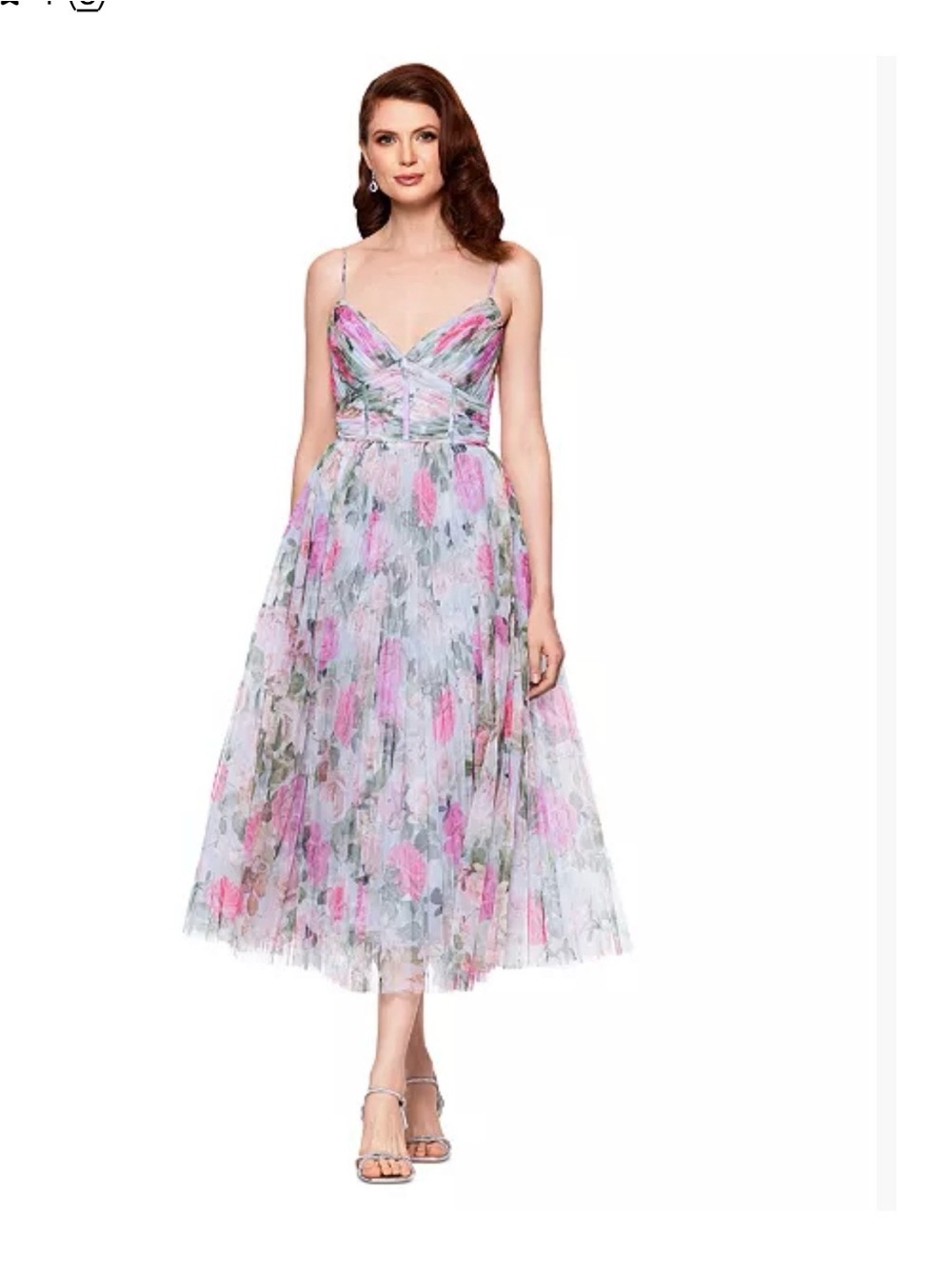 Betsy Adams rose tulle dress pleated sz 4 NWT